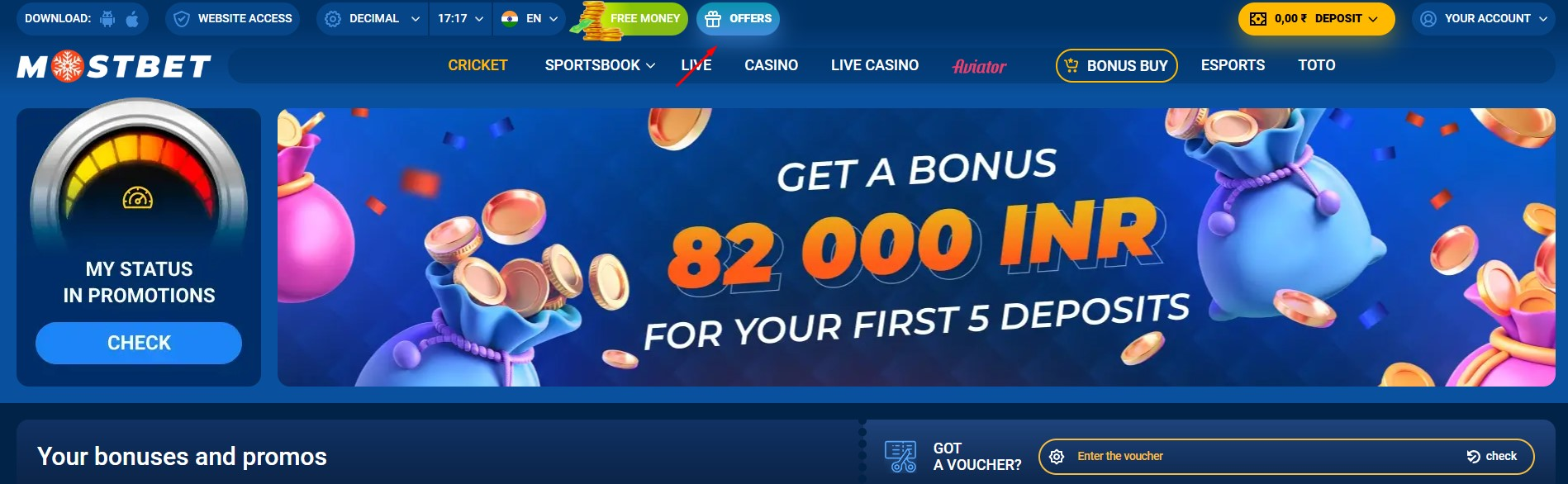 Mostbet Promo Code in India 2025